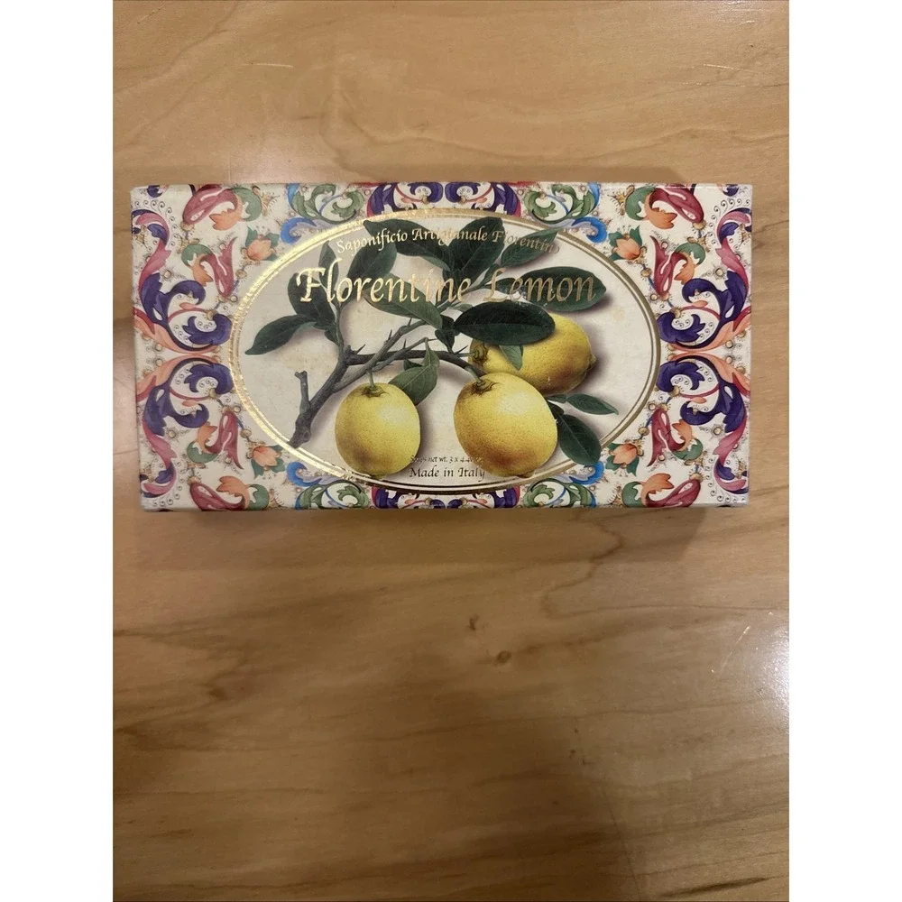 New Saponificio Artigianale Fiorentino 3 Florentine‎ Lemon Scented Soaps Italy
